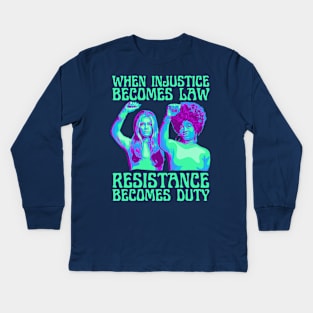 Gloria Steinem and Angela Davis Portrait Kids Long Sleeve T-Shirt